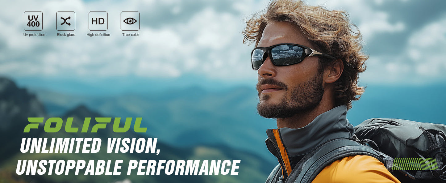 Men’s Polarized Sports Sunglasses – UV400 for Cycling/Fishing/Driving